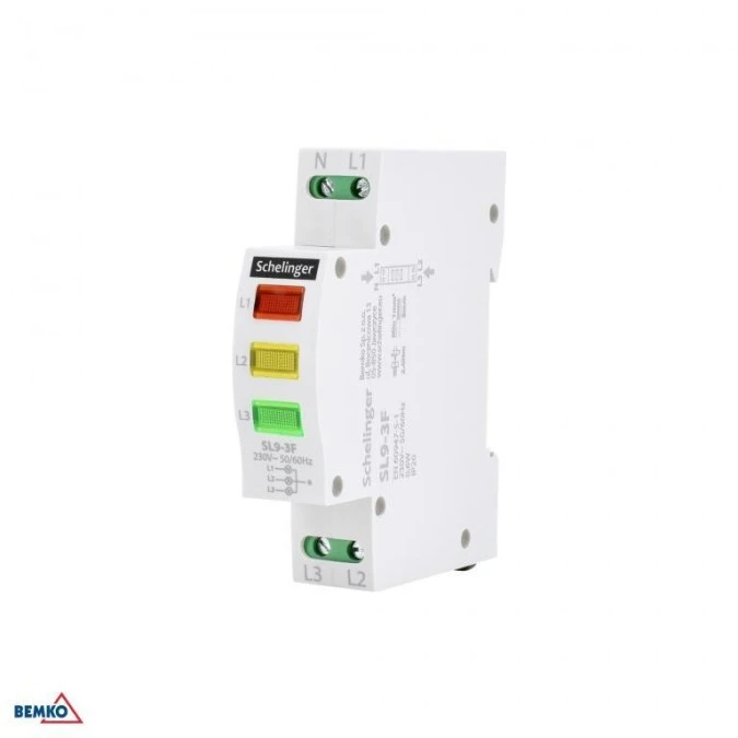 Lampka sygnalizacyjna SL9 3‑fazowa 230V IP20 A15‑SL9‑3F - obrazek 1