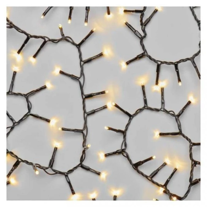 Lampki choinkowe LED Classic Cluster, jeżyk, 300 LED 6m, ciepła biel, czarny, IP44, timer D4BW04 - obrazek 1