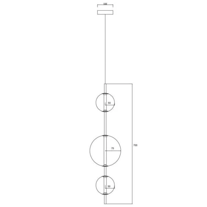 Lampa wisząca DORADO 3 pionowa złota LP‑002/3V Light Prestige - obrazek 2