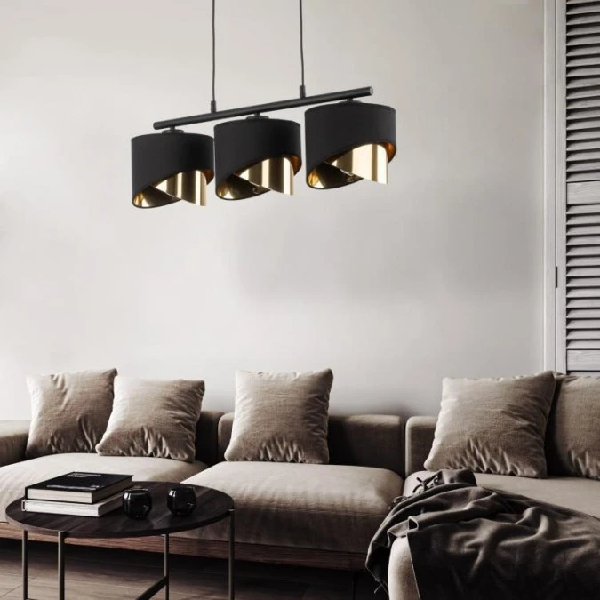 Lampa wisząca GRANT 3 ‑ punktowa Czarno złoty 4824 TK Lighting - obrazek 3