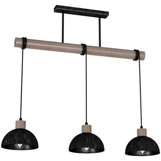 Lampa wisząca ERIK Sawn black/Patinated wood 3XE27 MLP7640 Milagro - obrazek 3