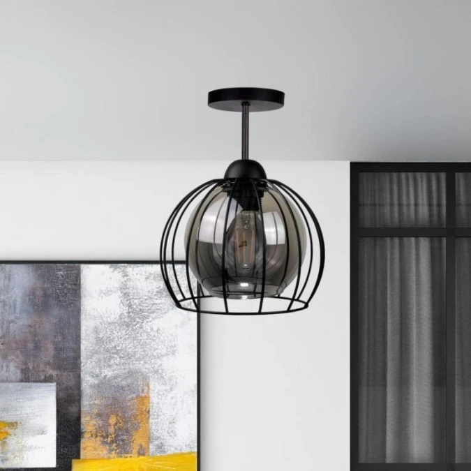 Lampa sufitowa nowoczesna loftowa 1xE27 SOLO BLACK - obrazek 2