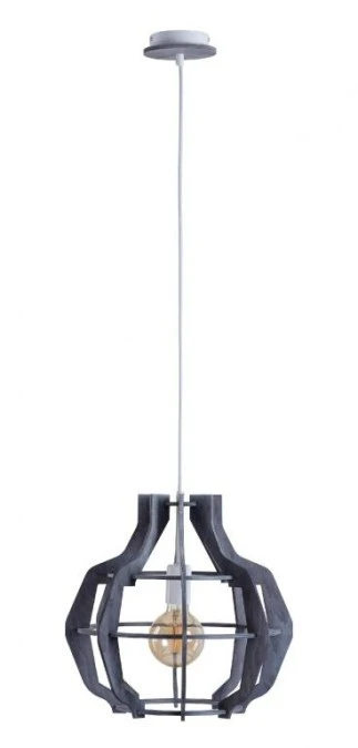 Lampa wisząca nowoczesna drewno 1xE27 BENTO GREY - obrazek 1