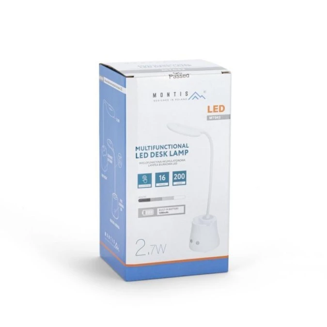 Lampka biurkowa LED 2,7W 210lm akumulatorowa MT043 - obrazek 3