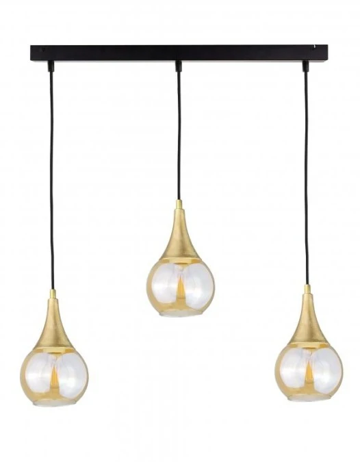 Lampa wisząca nowoczesna 3xE27 LACRIMA HONEY/GOLD - obrazek 1