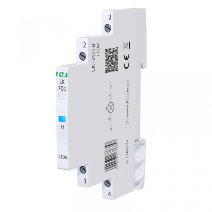 Lampka modułowa 1‑fazowa niebieska 110V AC 1/2 modułu LK‑701B‑110 - obrazek 2