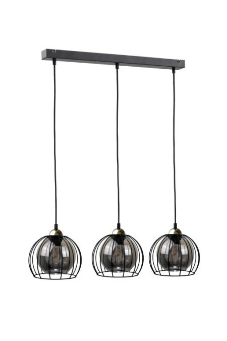 Lampa wisząca loftowa nowoczesna 3xE27 SOLO BLACK/GOLD - obrazek 1