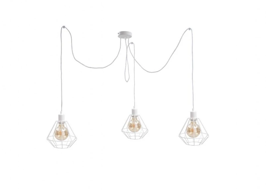 Lampa wisząca loftowa 3 xE27 FOSKAL WHITE - obrazek 1