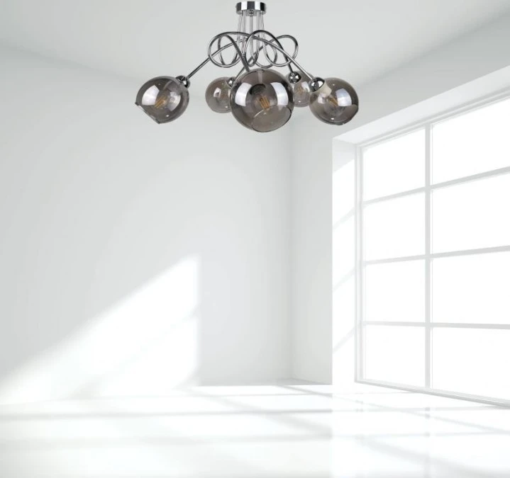 Lampa sufitowa nowoczesna 5xE27 RING SILVER - obrazek 2