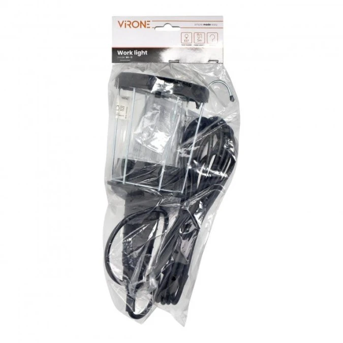 Lampa warsztatowa E27, max.60W, IP20,szklany klosz,WL‑11 - obrazek 2
