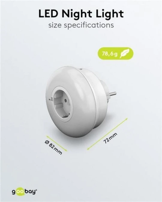 Lampka nocna LED do gniazdka, 64567 - obrazek 3