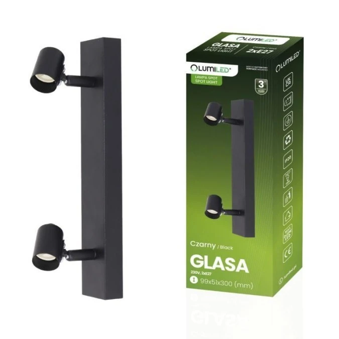 Lampa Sufitowa SPOT TUBA Reflektor Oprawa Halogenowa 2x E27 GLASA LUMILED - obrazek 1