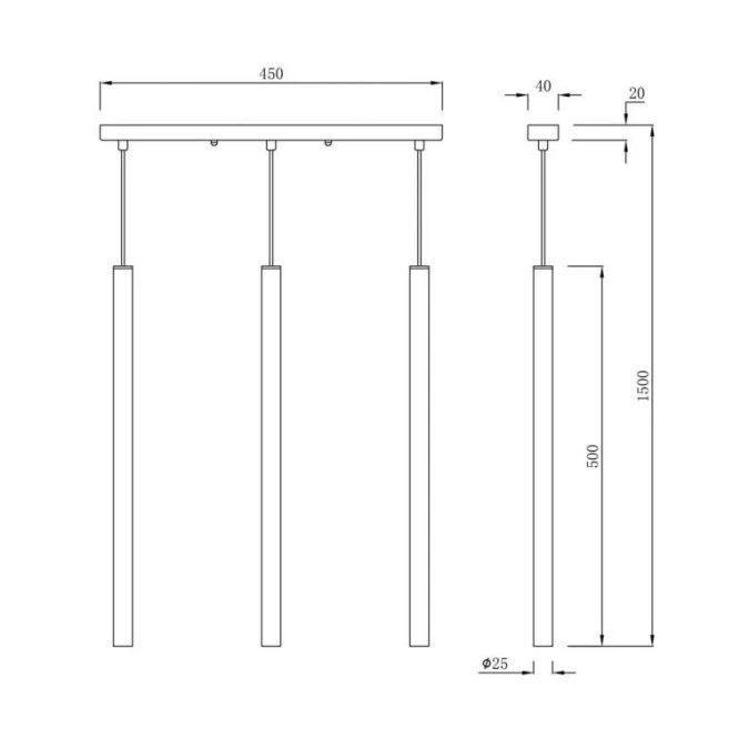 Lampa wisząca LUNGO 3 linia złota LP‑894/3L GD Light Prestige - obrazek 2