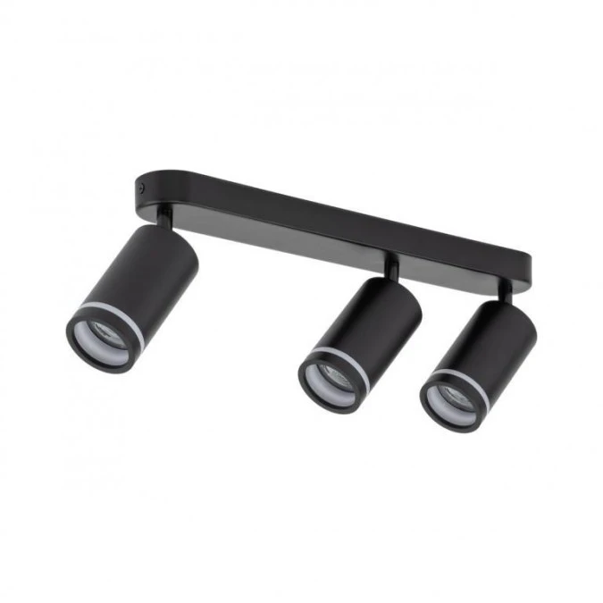 Lampa sufitowa czarna 3x reflektorki na listwie JET BLACK 3*GU10 6914 TK Lighting - obrazek 2
