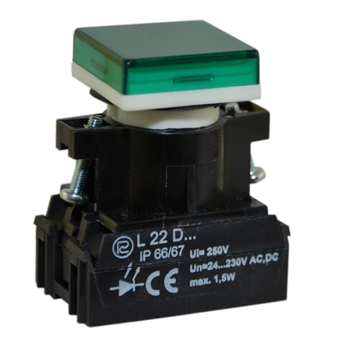 Lampka sygnalizacyjna 22mm zielona L22KD 24‑230V AC/DC W0‑LDU1‑L22KD Z - obrazek 1