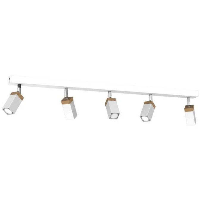 Lampa sufitowa SOLO SAWN WHITE / PATINATED WOOD 5x mini GU10 MLP7480 Milagro - obrazek 2