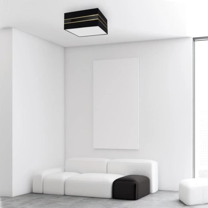 Lampa sufitowa Kwadrat ULTIMO BLACK 2xE27 40cm MLP7336 Milagro - obrazek 3