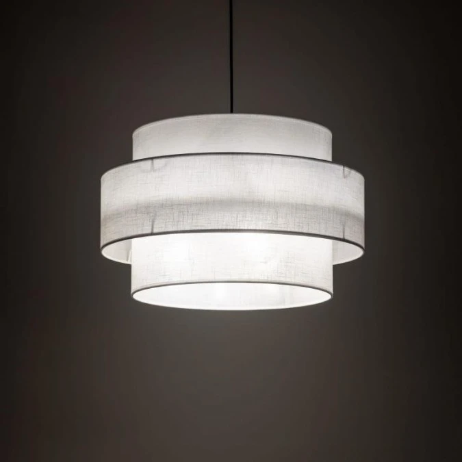 Lampa wisząca z białej tkaniny średnica 50cm CALISTO WHITE 3xE27 5363 TK Lighting - obrazek 3