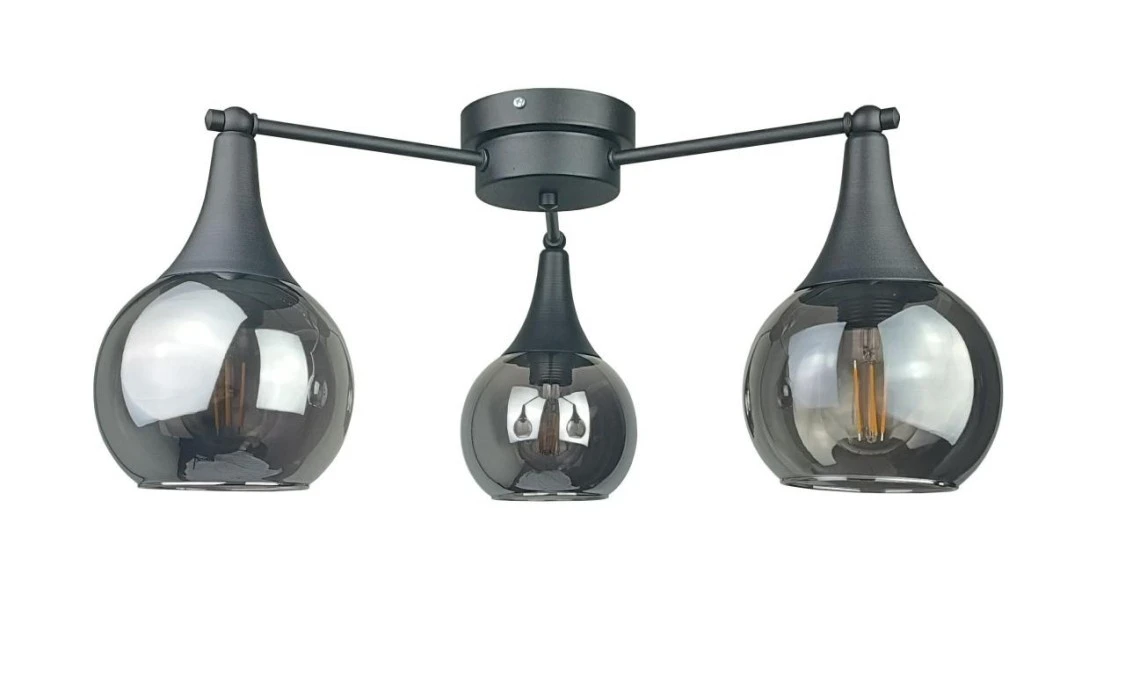 Lampa sufitowa 3xE27 STAR SMOKY BLACK - obrazek 1