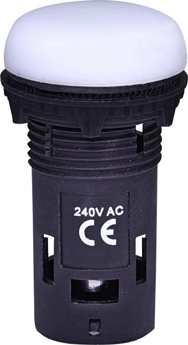 Lampka sygnalizacyjna zintegrowana LED, soczewka płaska karbowana, 240 V AC, Opal ECLI‑240A‑W 004771235 - obrazek 1