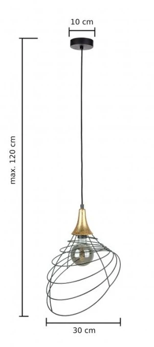Lampa wisząca nowoczesna loftowa 1xE27 ENYO GOLD - obrazek 3