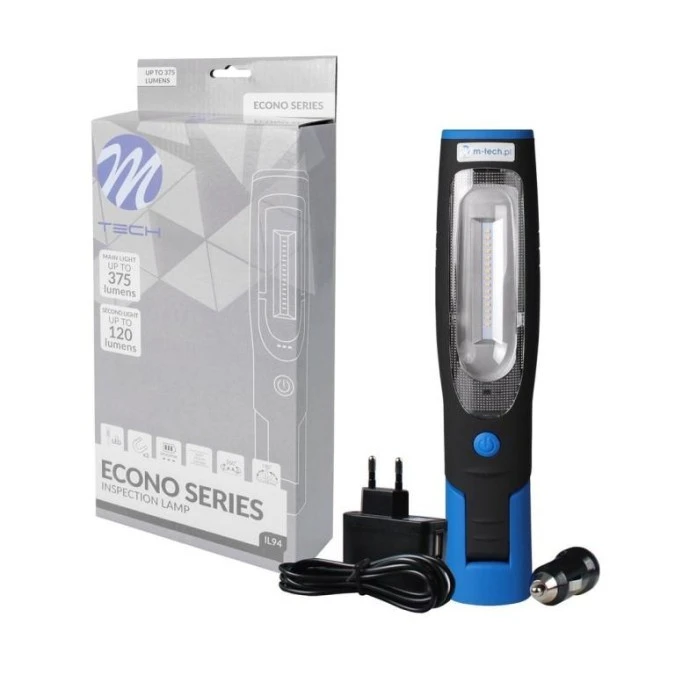 Lampa warsztatowa led akumulatorowa z magnesem i hakiem IL94 M‑tech - obrazek 1