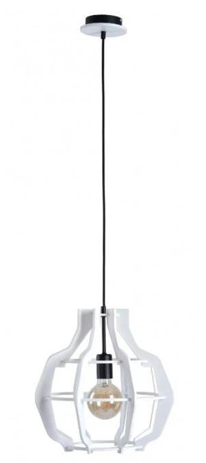 Lampa wisząca nowoczesna drewno 1xE27 BENTO WHITE - obrazek 1