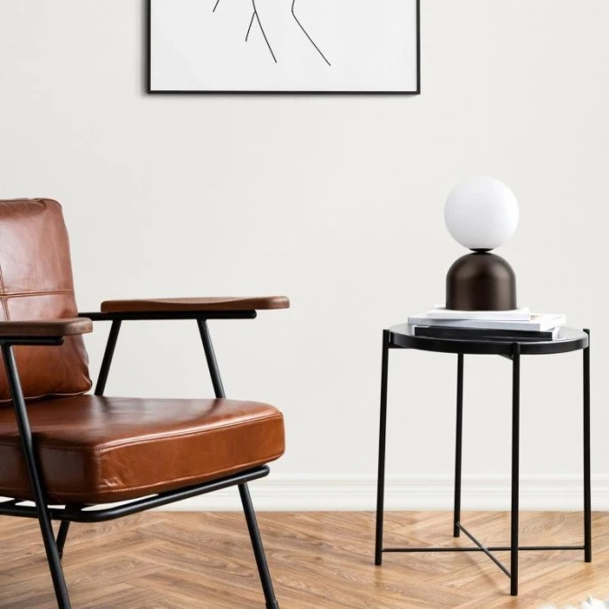 Lampka nocna z kulistym, szklanym kloszem MIKI BROWN 16043 TK Lighting - obrazek 2