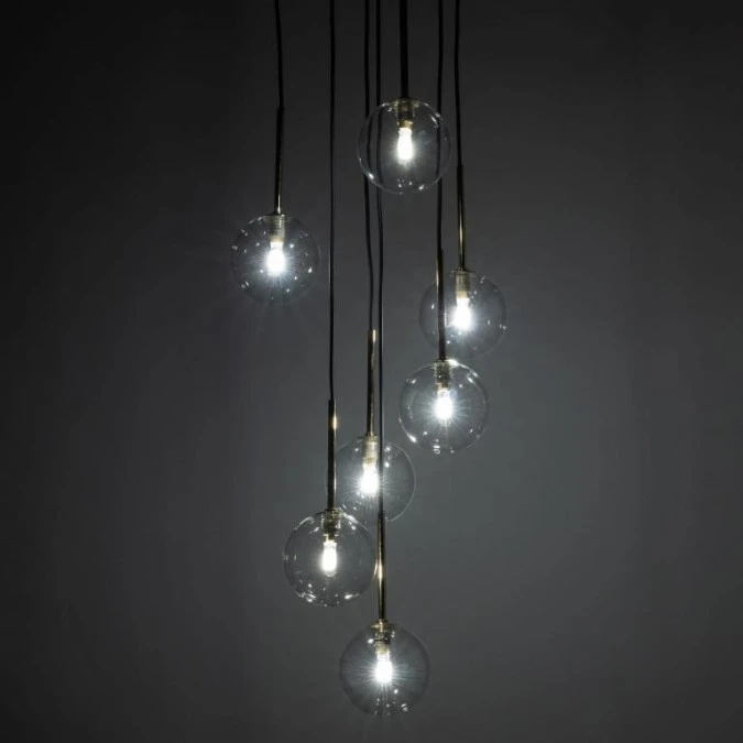 Lampa wisząca z kulistymi kloszami i złotymi elementami NILOS 7xG9 5362 TK Lighting - obrazek 3