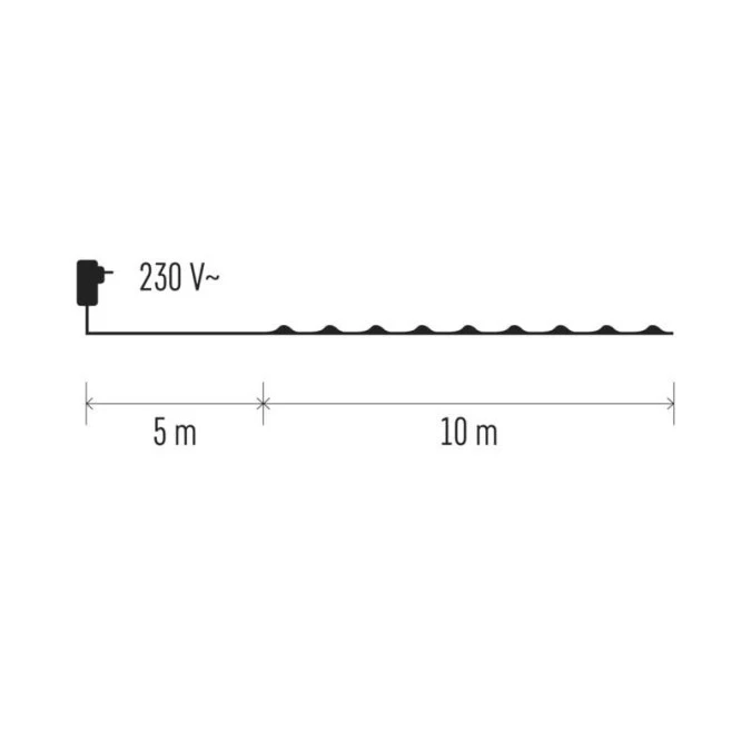 Lampki choinkowe XMAS nano TIMER 2,4W 100LED 10m IP44 ciepły biały D3AW02 - obrazek 2