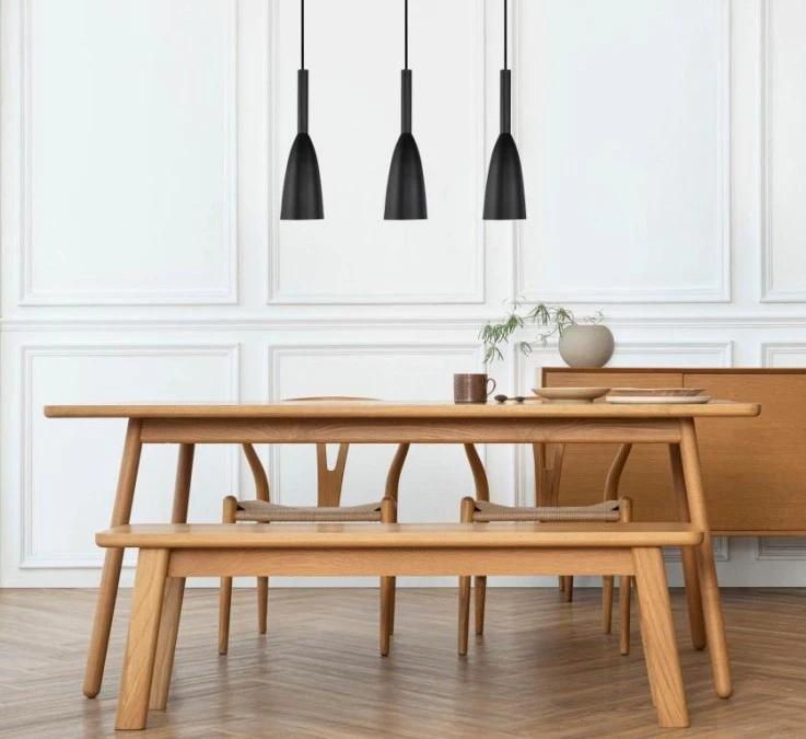 Lampa wisząca SOLIN zwisy na czarnej listwie 3xE27 do salonu LP‑181/3L BK Light Prestige - obrazek 3