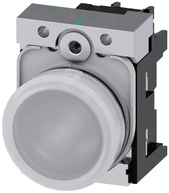 Lampka sygnalizacyjna kompletna 22mm biała LED 24V AC‑DC metal przył śrubowe SIRIUS ACT 3SU1152‑6AA60‑1AA0 - obrazek 1