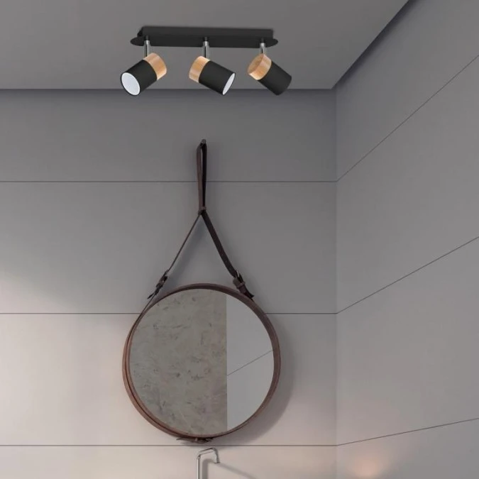 Lampa sufitowa JOKER BLACK/WOOD 3xGU10 MLP6304 Milagro - obrazek 3