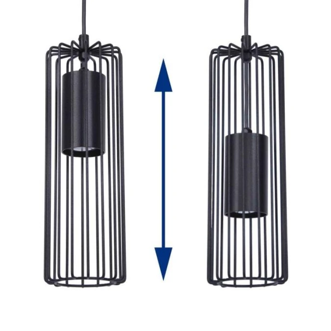 Lampa wisząca FALCON z drucianym czarnym kloszem klatką na GU10 K‑4930 Kaja Lighting - obrazek 3