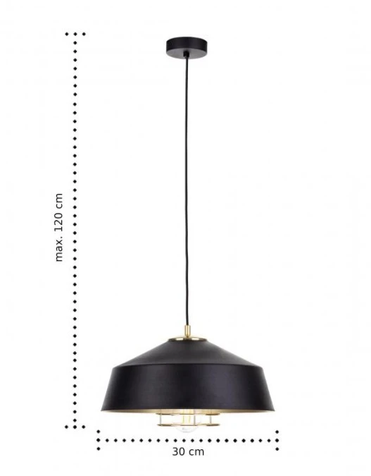 Lampa wisząca nowoczesna loftowa 1xE27 ELECTRA GOLD/BLACK - obrazek 3