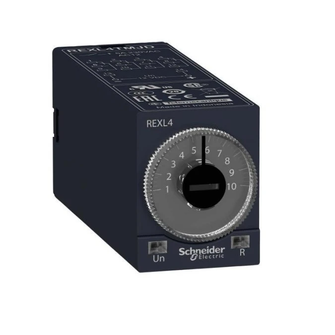 Modułowy przekaźnik czasowy, Zelio Time, 5 A 4 CO 0.1 s..100 h opóźnienie włączenia 120 V AC, REXL4TMF7 - obrazek 2
