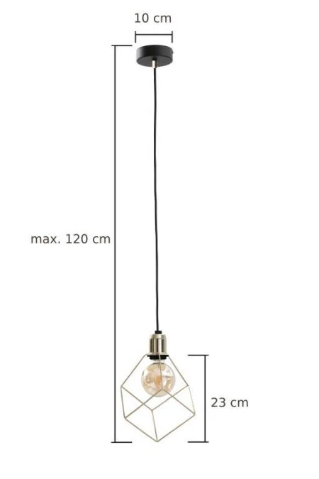 Lampa wisząca loftowa 1xE27 TAHO GOLD - obrazek 2