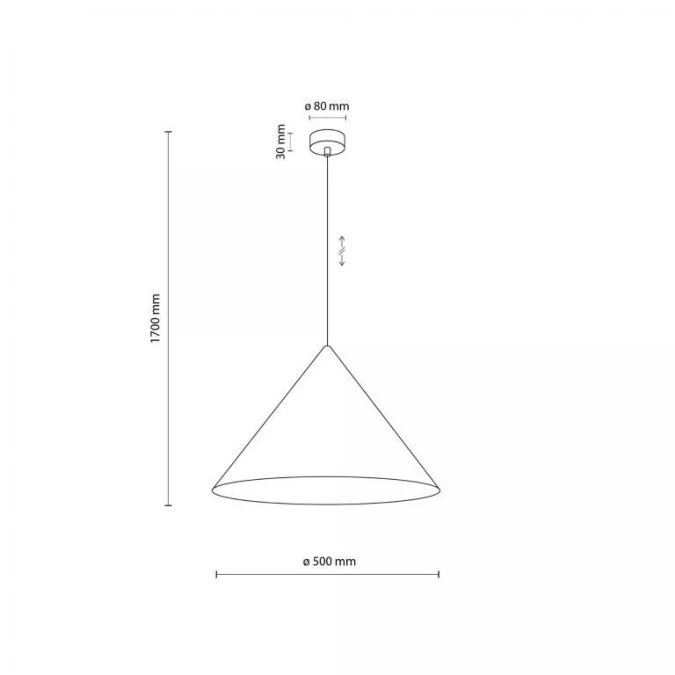 Lampa wisząca CONO WHITE, pojedyncza w kolorze białym, klosz stożkowy Ø46cm, gwint E27 10010 TK Lighting - obrazek 2