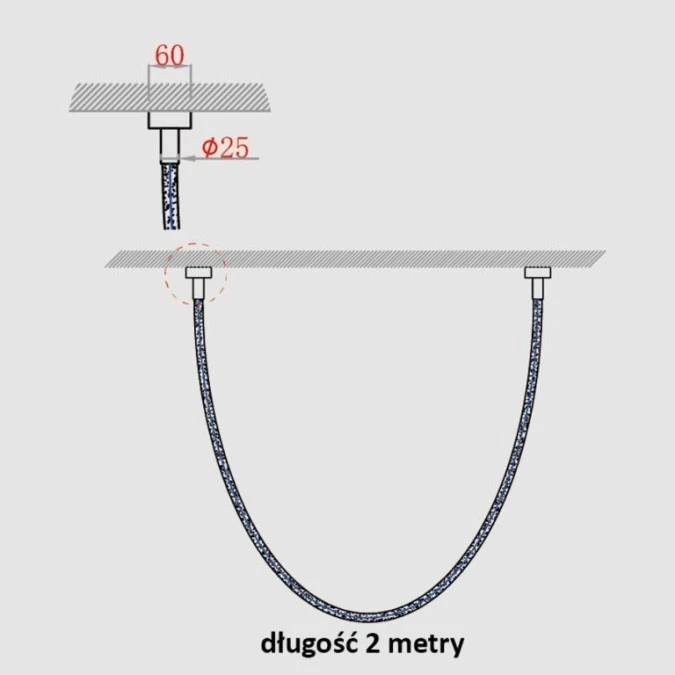 Lampa wisząca Rope Light 2M biały/złoty LP‑642/2M Light Prestige - obrazek 3