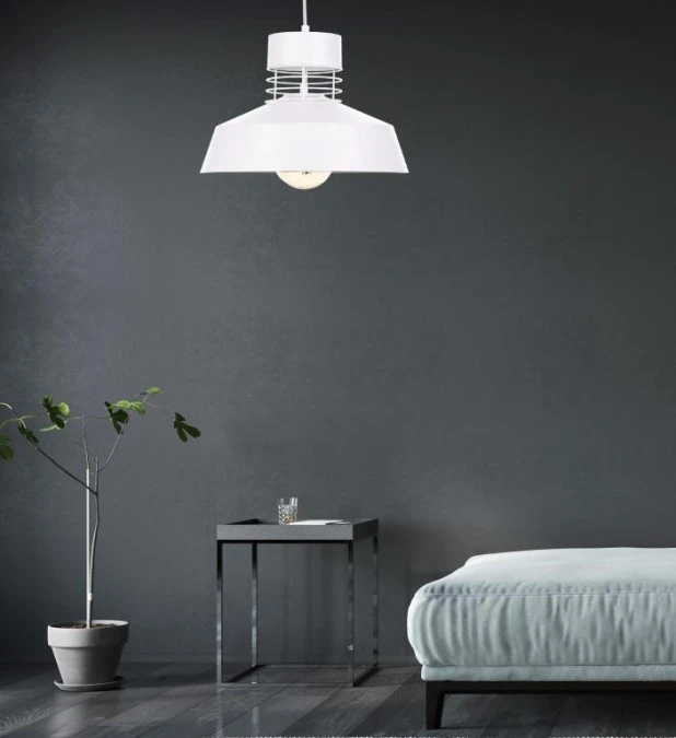 Lampa wisząca nowoczesna loftowa 1xE27 TITANIUM WHITE - obrazek 2