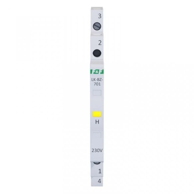 Lampka modułowa 1‑fazowa z zabezpieczeniem żółta 1/3S LED 230V LK‑BZ‑701Y - obrazek 2