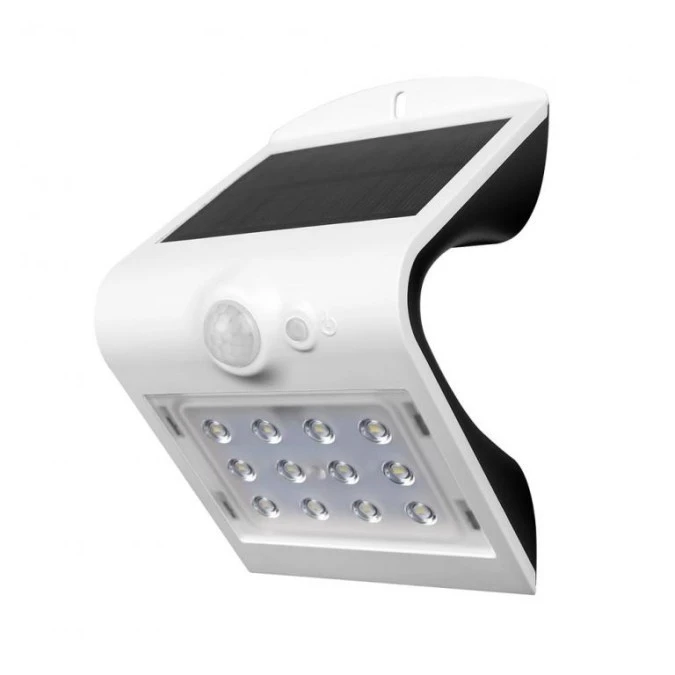 Lampa Solarna Ścienna LED z czujnikiem ruchu VT‑767 1.5W 220lm Biało/Czarny IP65 8276 - obrazek 1