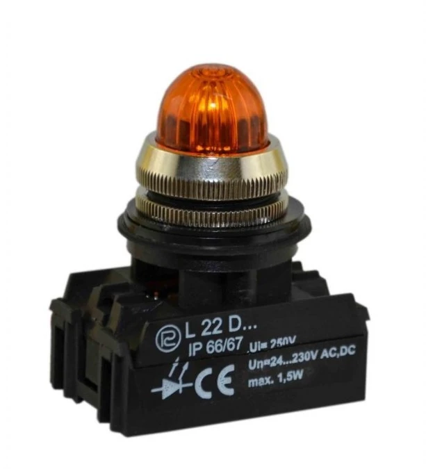 Lampka sygnalizacyjna 22mm żółta L22G/24V W0‑L‑L22G G - obrazek 1