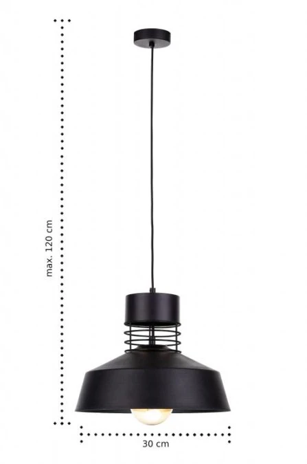 Lampa wisząca nowoczesna loftowa 1xE27 TITANIUM BLACK - obrazek 3