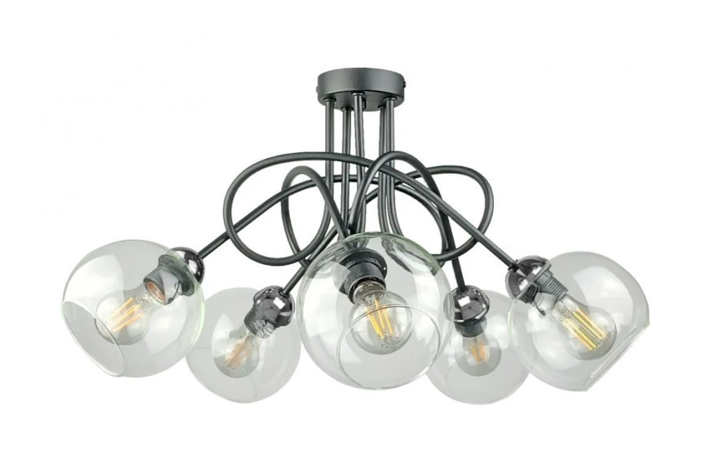Lampa sufitowa nowoczesna 5xE27 EVIE BLACK/SILVER - obrazek 1