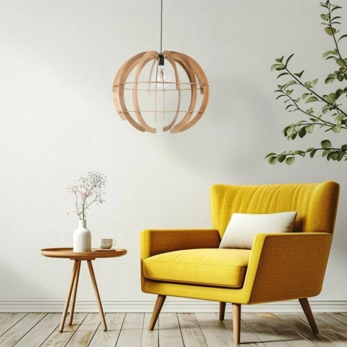Lampa wisząca z tworzywa i sklejki VENUS WOOD na E27 6888 TK Lighting - obrazek 2