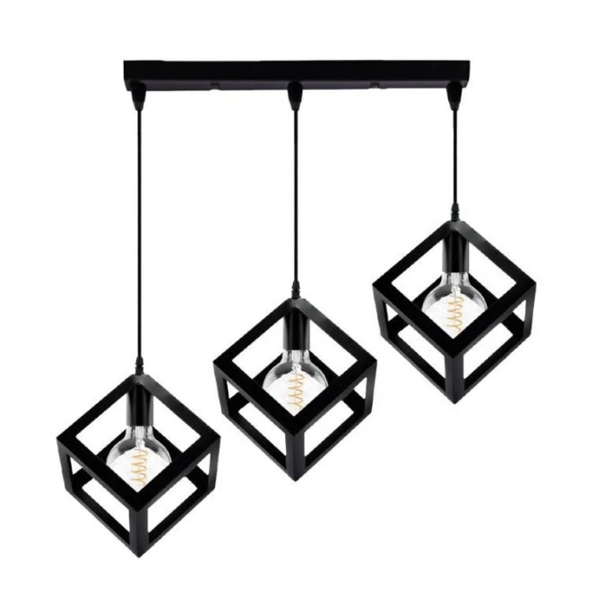 Lampa Wisząca Sufitowa TALUS Geometryczna Zwis Kostka do LED 3x E27 LUMILED - obrazek 1