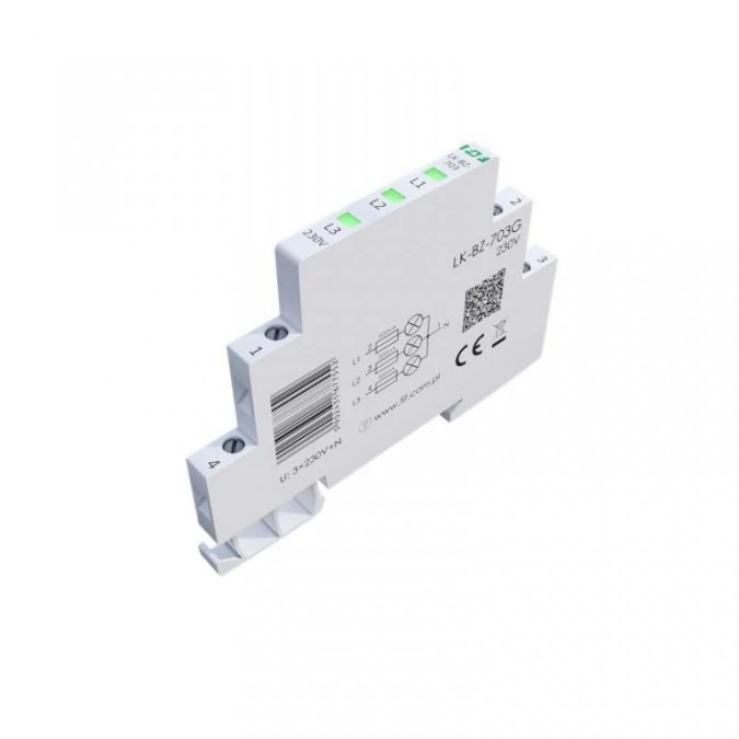 Lampka modułowa 3‑fazowa z zabezpieczeniem zielona 1/3S LED 230V LK‑BZ‑703G - obrazek 3