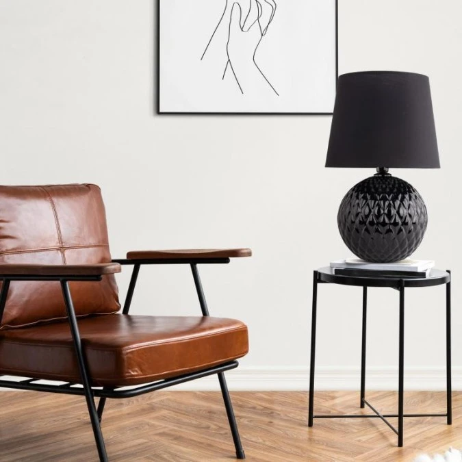 Lampka nocna SANTANA BLACK z czarnym kloszem z tkaniny na E27 16047 TK Lighting - obrazek 2