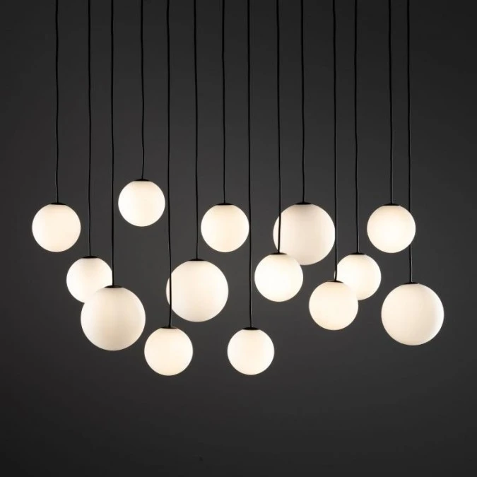 Lampa wisząca SNOWBALL XIV czarna białe klosze G9 12W LED do salonu 11408 Nowodvorski - obrazek 3